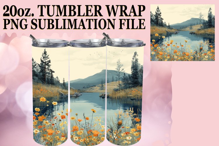 Beautiful Meadow of Flowers Tumbler Wrap example image 1