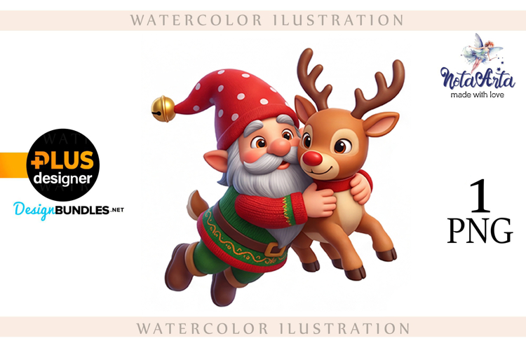 Watercolor Christmas gnomes, Christmas Gnomes
