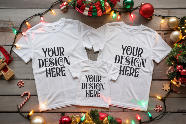 Christmas Family Matching Group Flat Lay Mockup