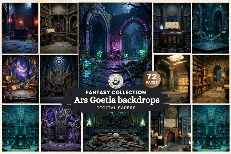 72 Ars Goetia Kabbalah Backdrops, Jewish mystic backgrounds