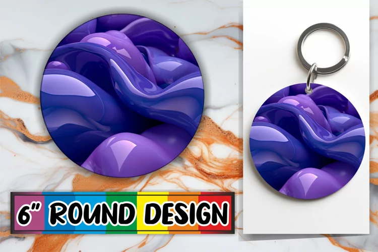 Retro Abstract Inflated Puff Sublimation Keychain Art