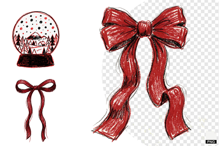Winter Coquette Elements Clipart
