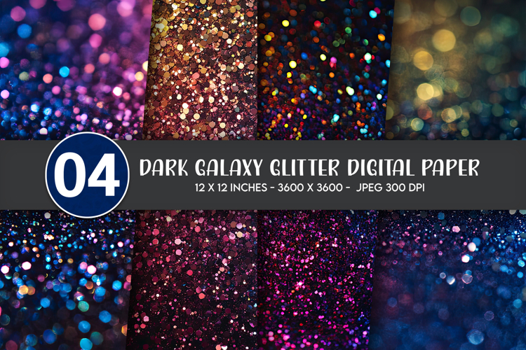 Dark Galaxy Glitter Digital Paper