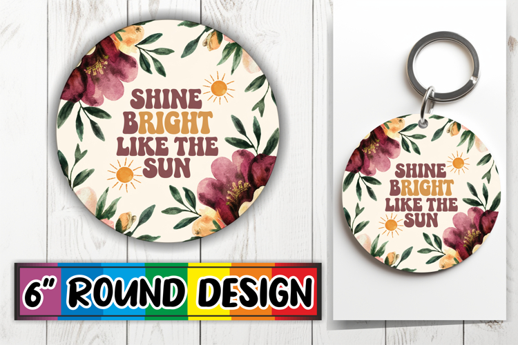 Radiant Circle Ornaments for Parties, Flower Quote