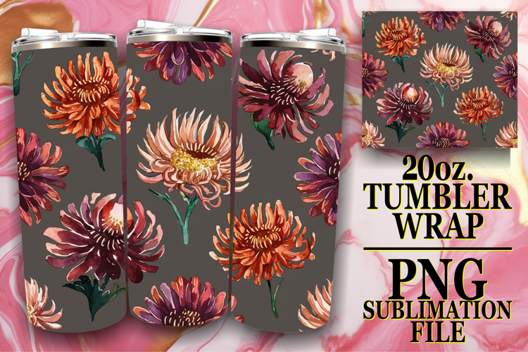Heartfelt Moments 20oz tumbler wrap, Flower Pattern