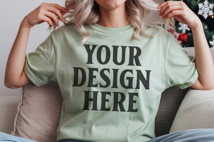 Bay Comfort Colors 1717 Christmas Shirt Mockup, Cozy Mockup