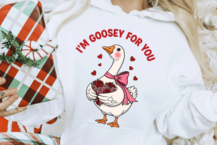 Im Goosey For You Png, Valentine Goose png, Funny Valentine
