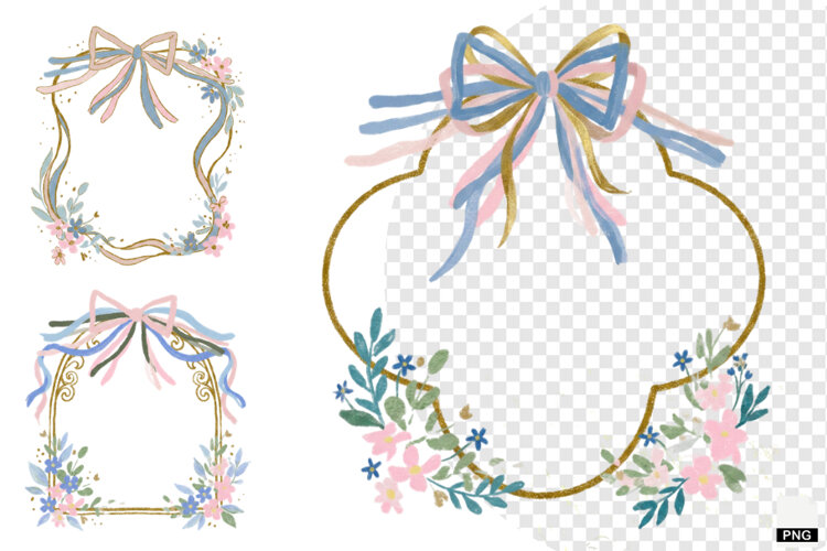 Wedding Coquette Frames PNG example image 1