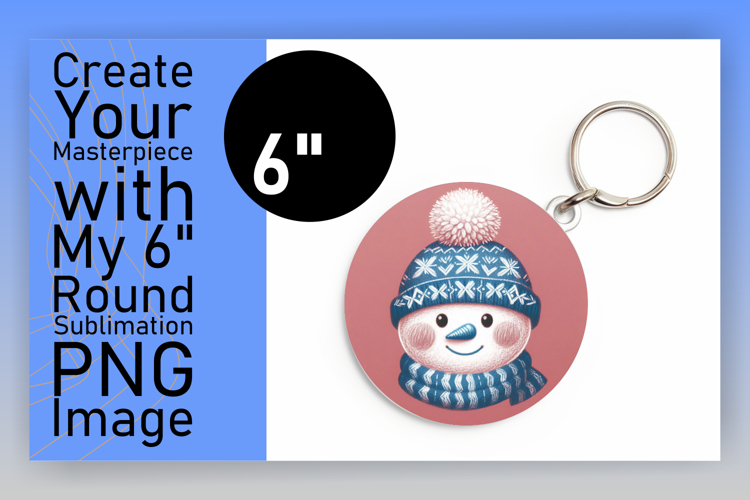 Elegant Round Design Sublimation PNG , Snowman