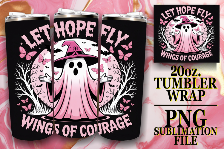 Uplifting Gift 20oz tumbler wrap, Ghost Cancer
