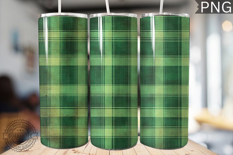 Green Plaid Tumbler Wrap - High Quality 300 Dpi example image 1