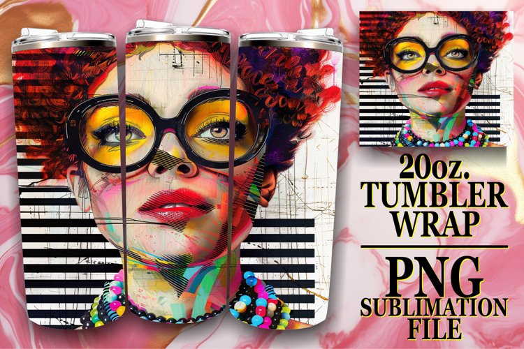 Striped Sensation: Portrait Tumbler Wrap, 20oz