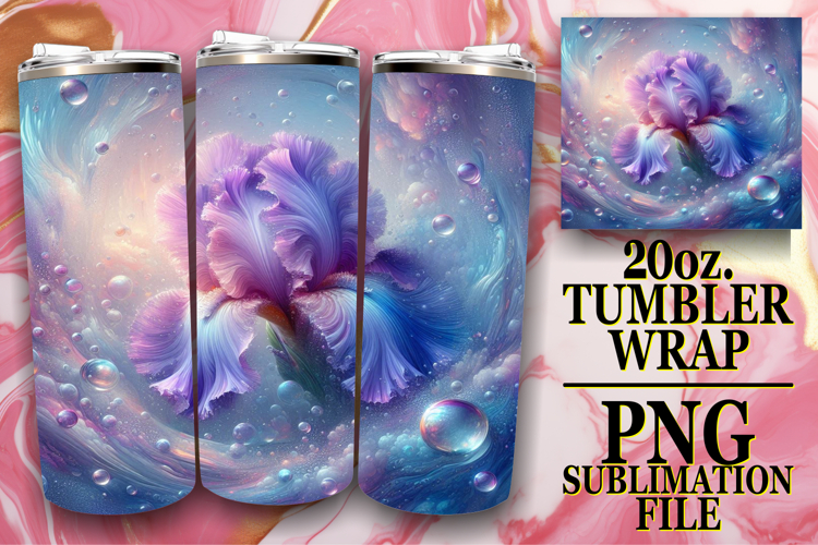 Joyful Nights 20oz tumbler wrap, 3D Flower