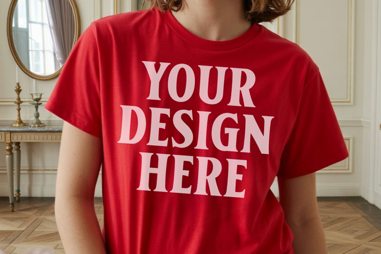 Comfort Colors 1717 Red T-Shirt Mockup