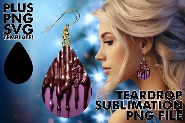 Teardrop 3D Splash Paint Earrings Design