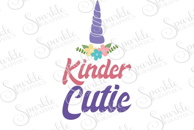 Unicorn Kinder Cutie Cut File Set | SVG, EPS, DXF, PNG example image 1