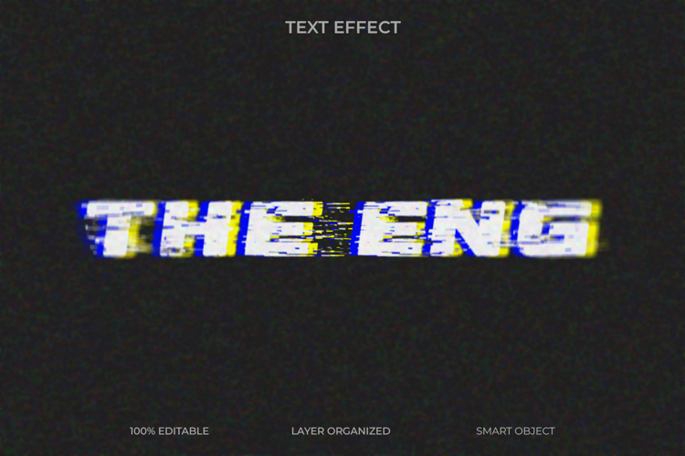 Glitch Distorted VHS Text Effect Template