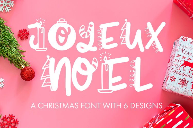 Joyeux Noel Font - Christmas Doodle Font In 6 Designs example image 1
