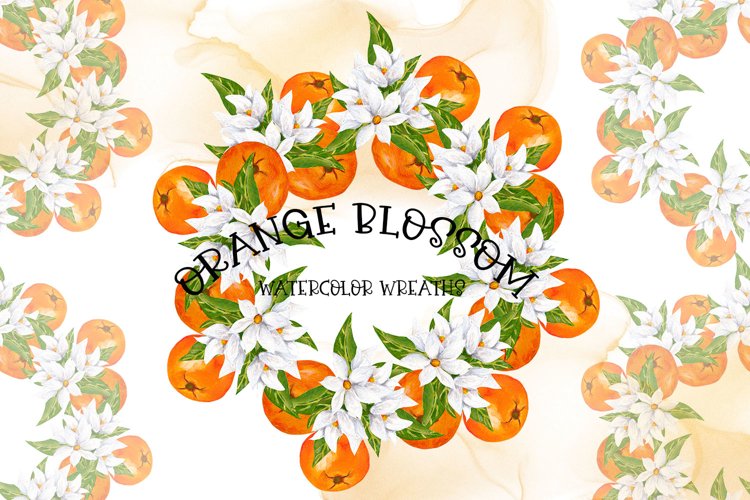 Orange Blossom-Watercolor Wreaths example image 1