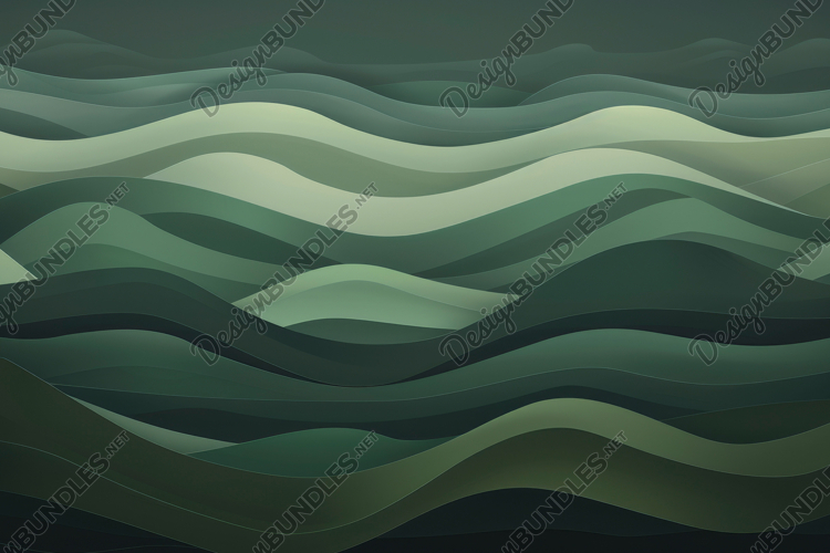 Abstract Green Waves Background Wallpaper