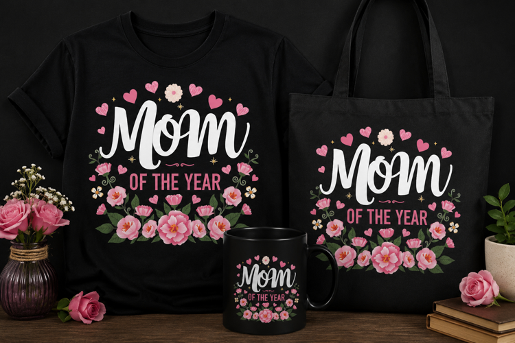 Mom of the Year PNG | Floral Mother’s Day Shirt Design