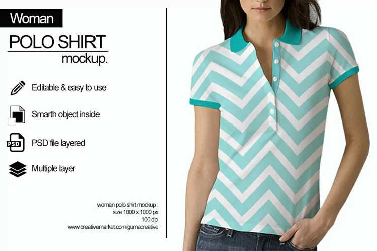Women Polo Shirt Mockup