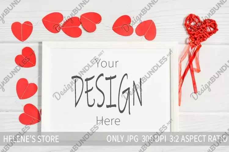 valentines day frame mockups, white frame mockup, jpg