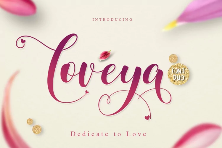 Loveya - Romantic Script Font Duo + Extras
