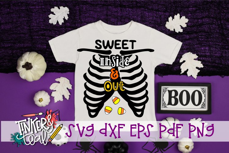 Sweet Inside & Out Halloween Skeleton SVG example image 1