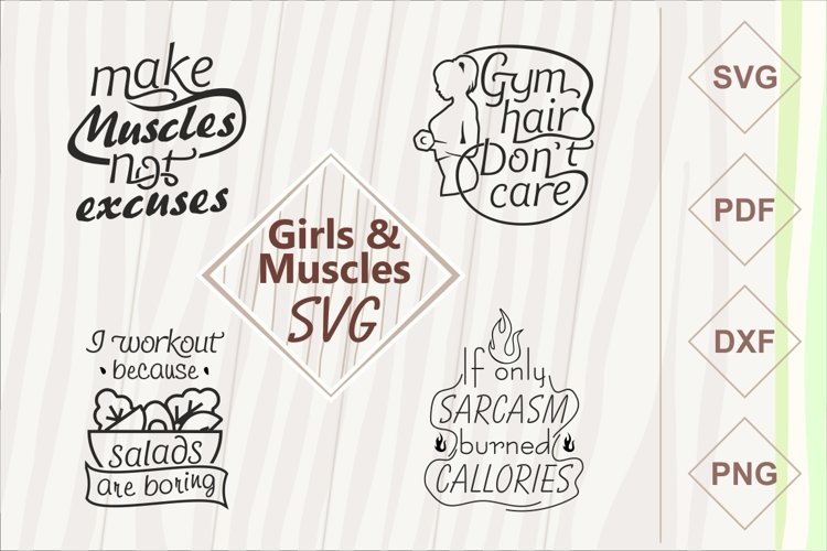 Girls and muscles SVG bundle example image 1