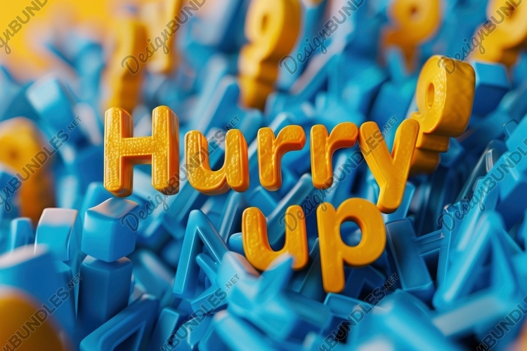 Hurry Up Text Background Wallpaper example image 1