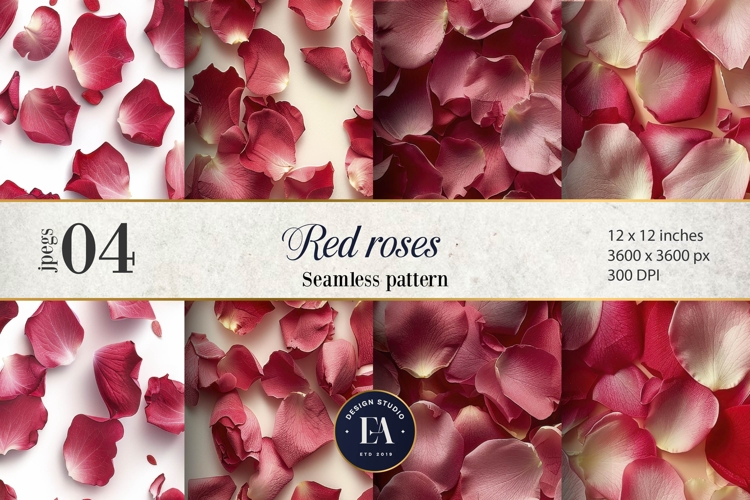Rose Petals Pattern digital papers - Rose Flower Pattern