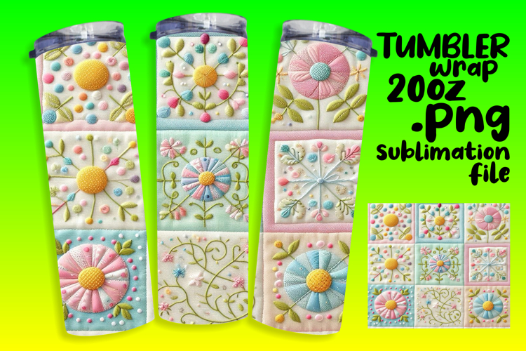 Sublimation Tumbler Template 20oz , Patchwork