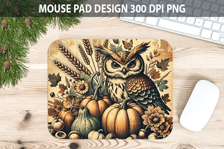 Owl Mouse pad Sublimation - Thanksgiving PNG Design
