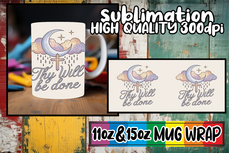 Sunshine bliss sublimation mug wrap, Christian