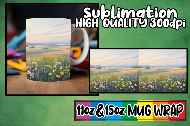 Inspiring sunsets 11oz 15oz sublimation wrap, Spring