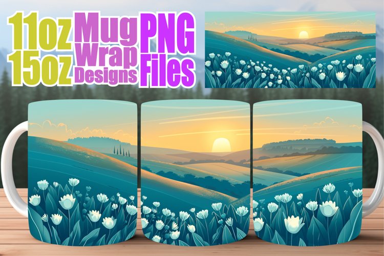 Springtime Scenic Mug Wrap - 11oz   15oz Sublimation
