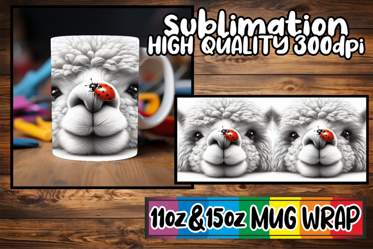 Cheerful skies 11oz 15oz sublimation wrap, Cute Animals