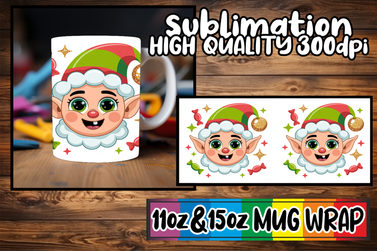 Playful evenings 11oz 15oz sublimation wrap, Cute Christmas