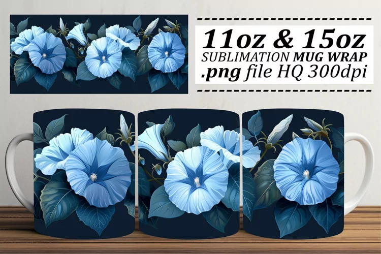 Spring Flowers Design Mug Wrap - Pattern 11oz 15oz