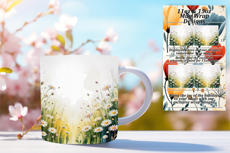 Stunning 15oz Png Mug Wrap Design , Flowers