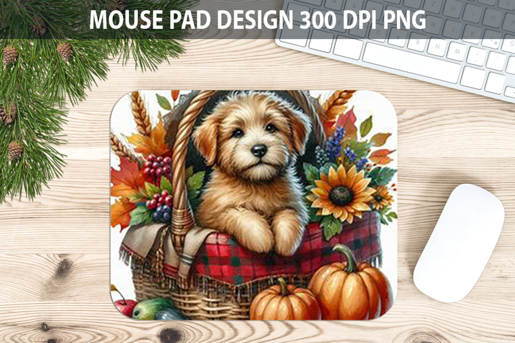 Dog Mouse pad Sublimation - Thanksgiving Animal PNG Design