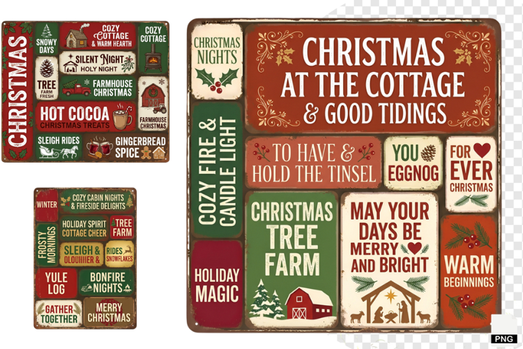 Christmas Farms Signs PNG