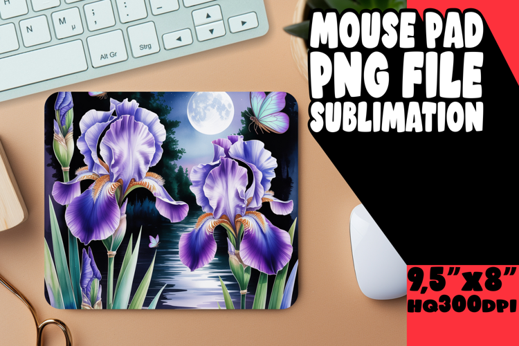 Cheerful Mouse Mat Sublimation PNG, Flowers