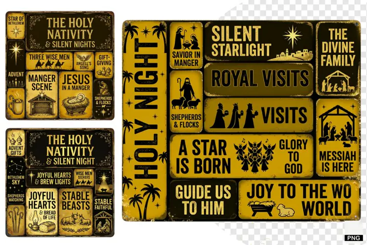 Christmas Nativity Signs PNG