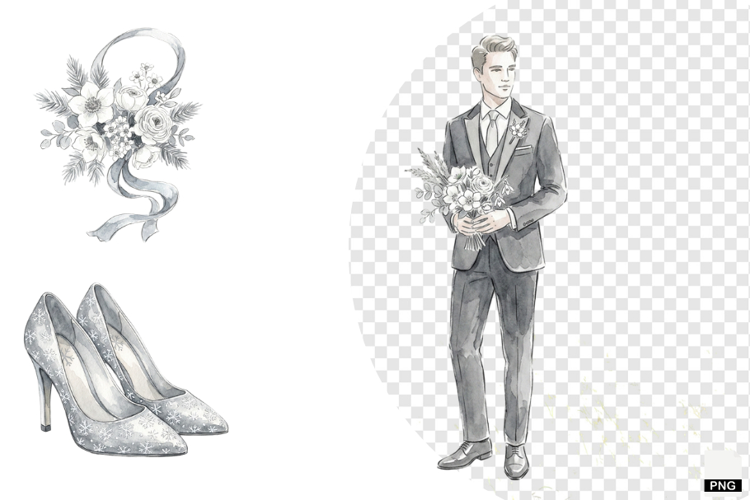 Snowy Romance Wedding Clipart