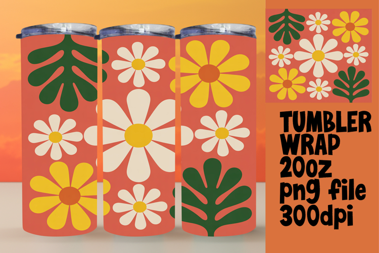 Versatile 20oz Tumbler Template , Flowers