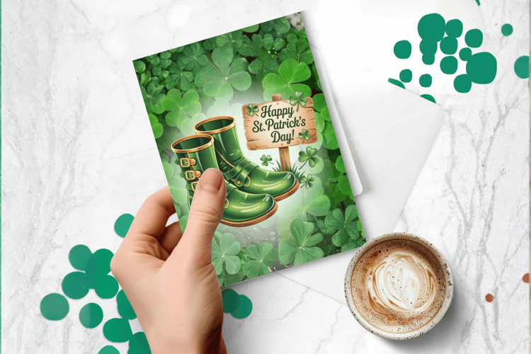 Lucky Irish Boots Happy St Patrick’s Day Greeting Card PNG S