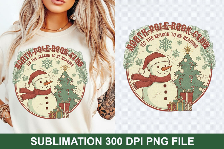 North Pole Book Sublimation - Christmas PNG Design