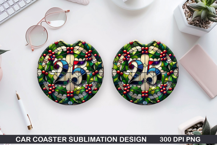 Christmas Car Coaster Sublimation| Christmas Coaster PNG